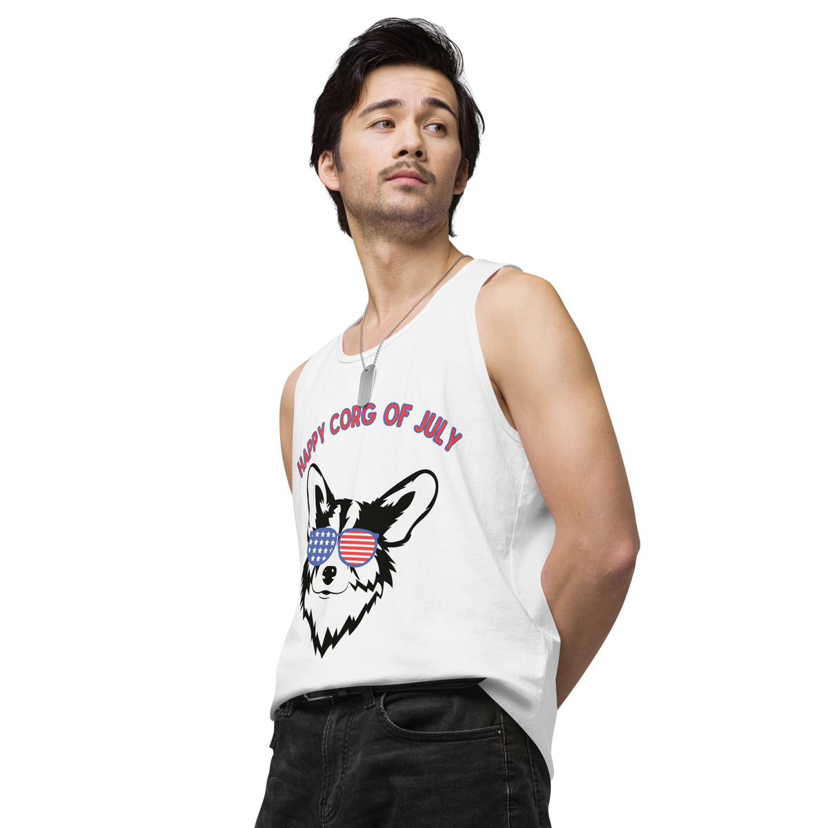 Happy Corg of July Men’s premium tank top