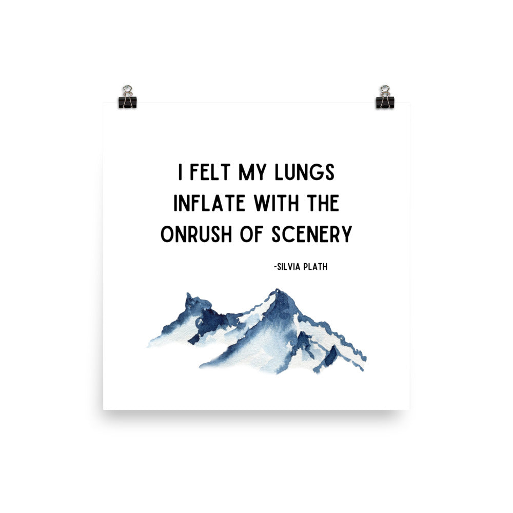 I Felt My Lungs Mountain Motivational Poster