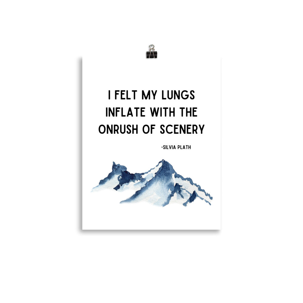 I Felt My Lungs Mountain Motivational Poster