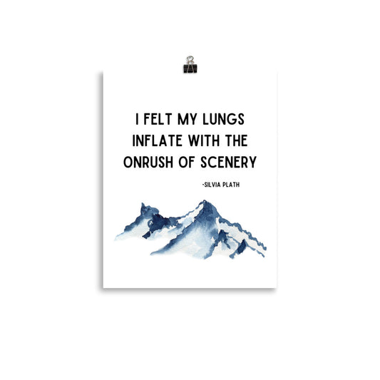 I Felt My Lungs Mountain Motivational Poster