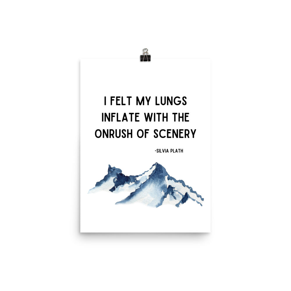 I Felt My Lungs Mountain Motivational Poster