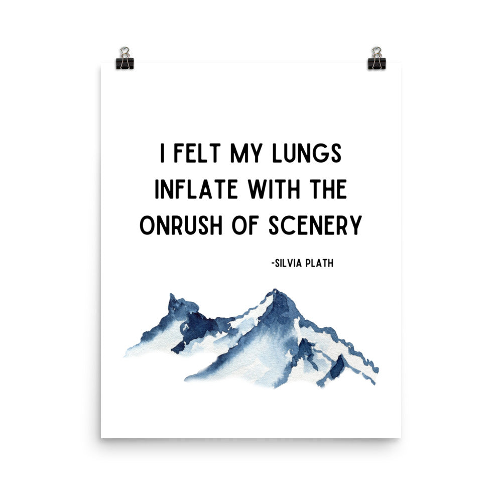 I Felt My Lungs Mountain Motivational Poster