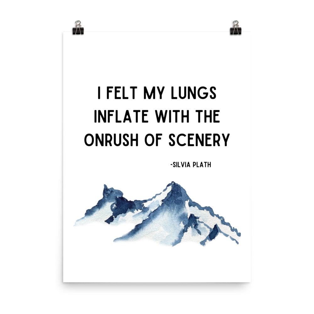 I Felt My Lungs Mountain Motivational Poster