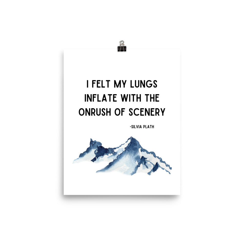 I Felt My Lungs Mountain Motivational Poster