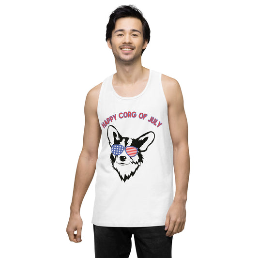 Happy Corg of July Men’s premium tank top