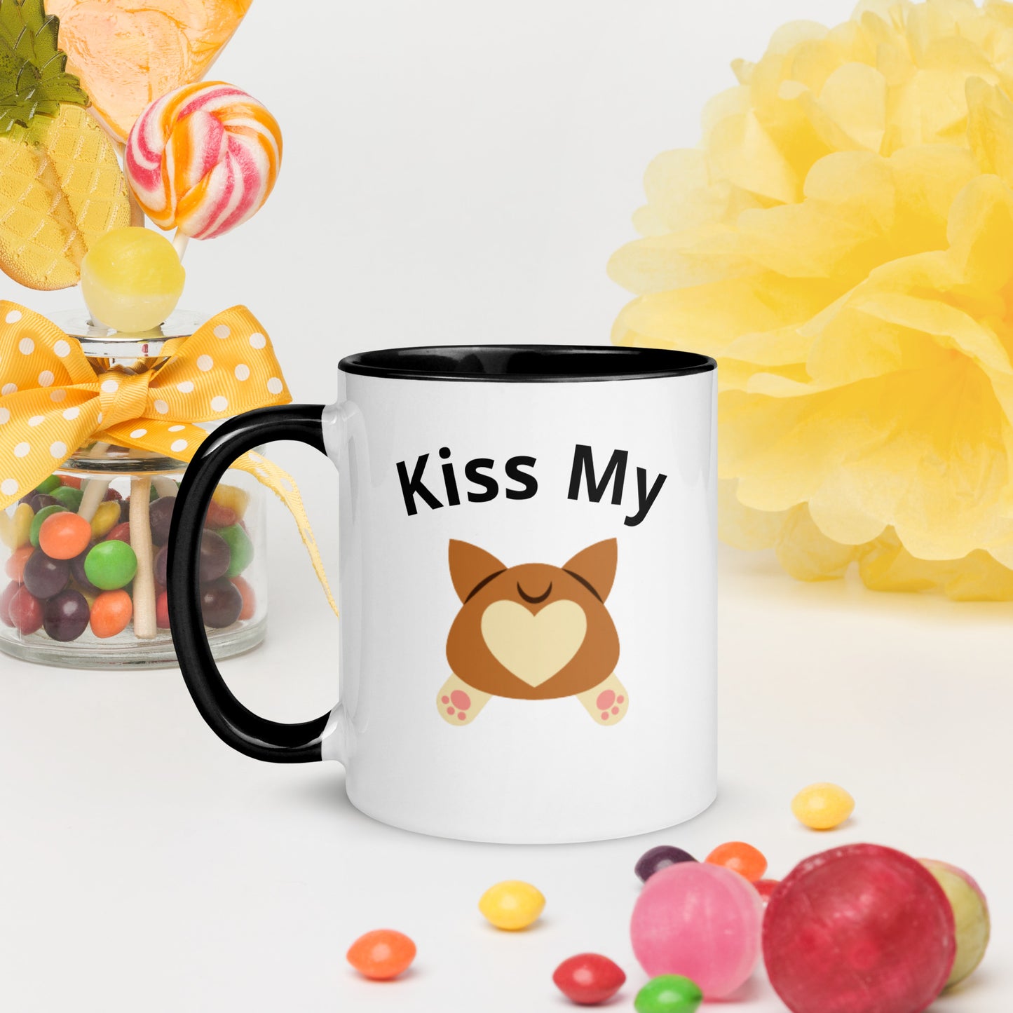 Kiss My Corgi Butt Mug with Color Inside