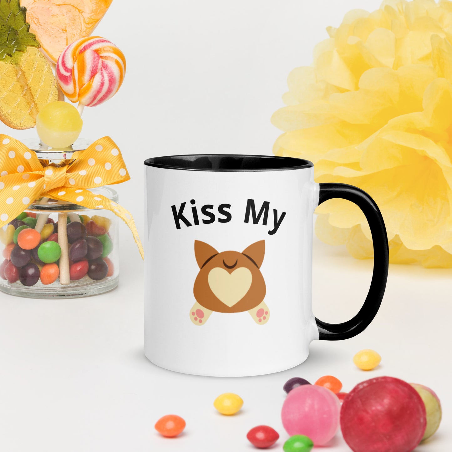 Kiss My Corgi Butt Mug with Color Inside