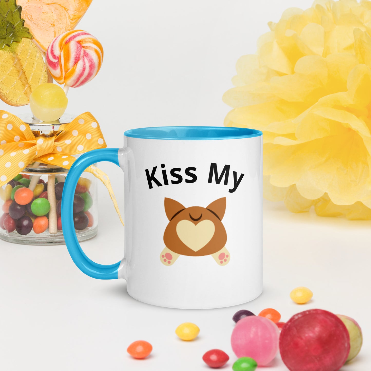 Kiss My Corgi Butt Mug with Color Inside