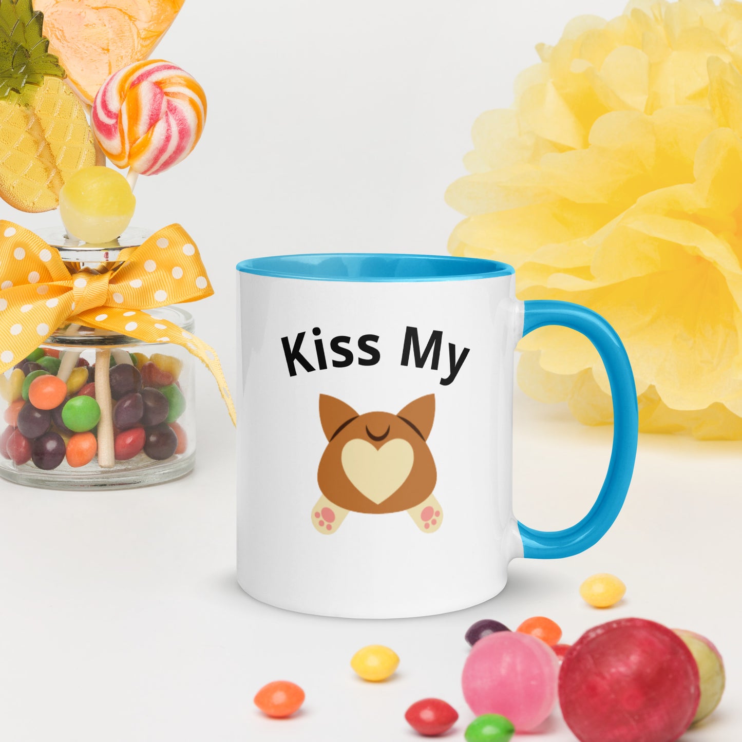 Kiss My Corgi Butt Mug with Color Inside