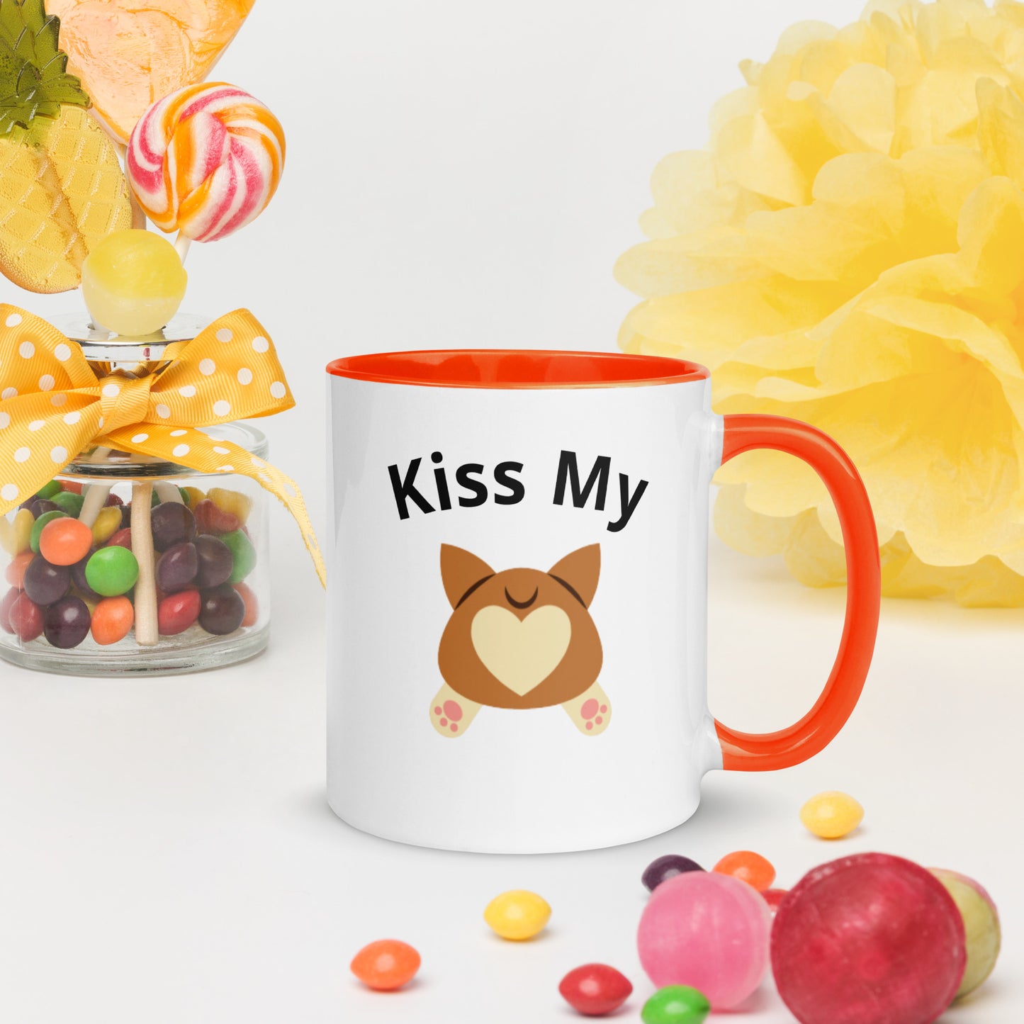 Kiss My Corgi Butt Mug with Color Inside