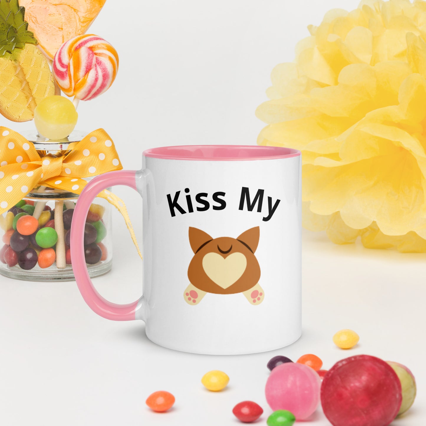 Kiss My Corgi Butt Mug with Color Inside