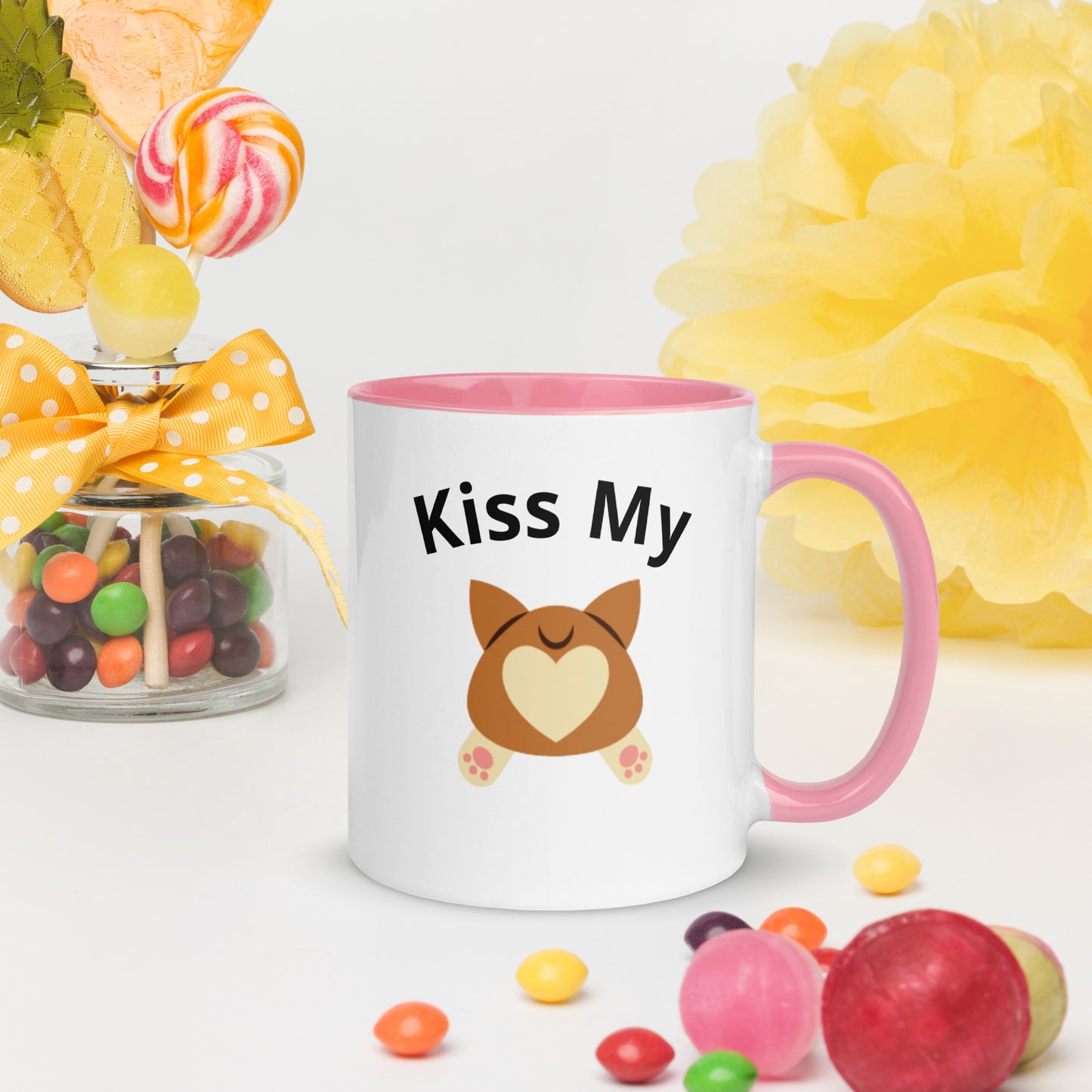 Kiss My Corgi Butt Mug with Color Inside