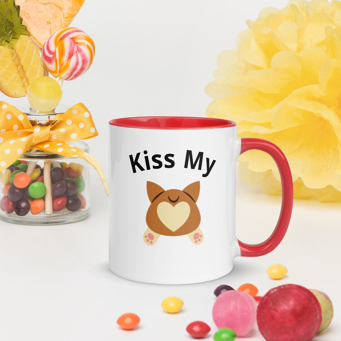 Kiss My Corgi Butt Mug with Color Inside