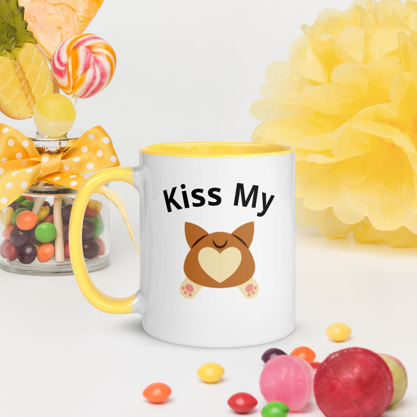 Kiss My Corgi Butt Mug with Color Inside