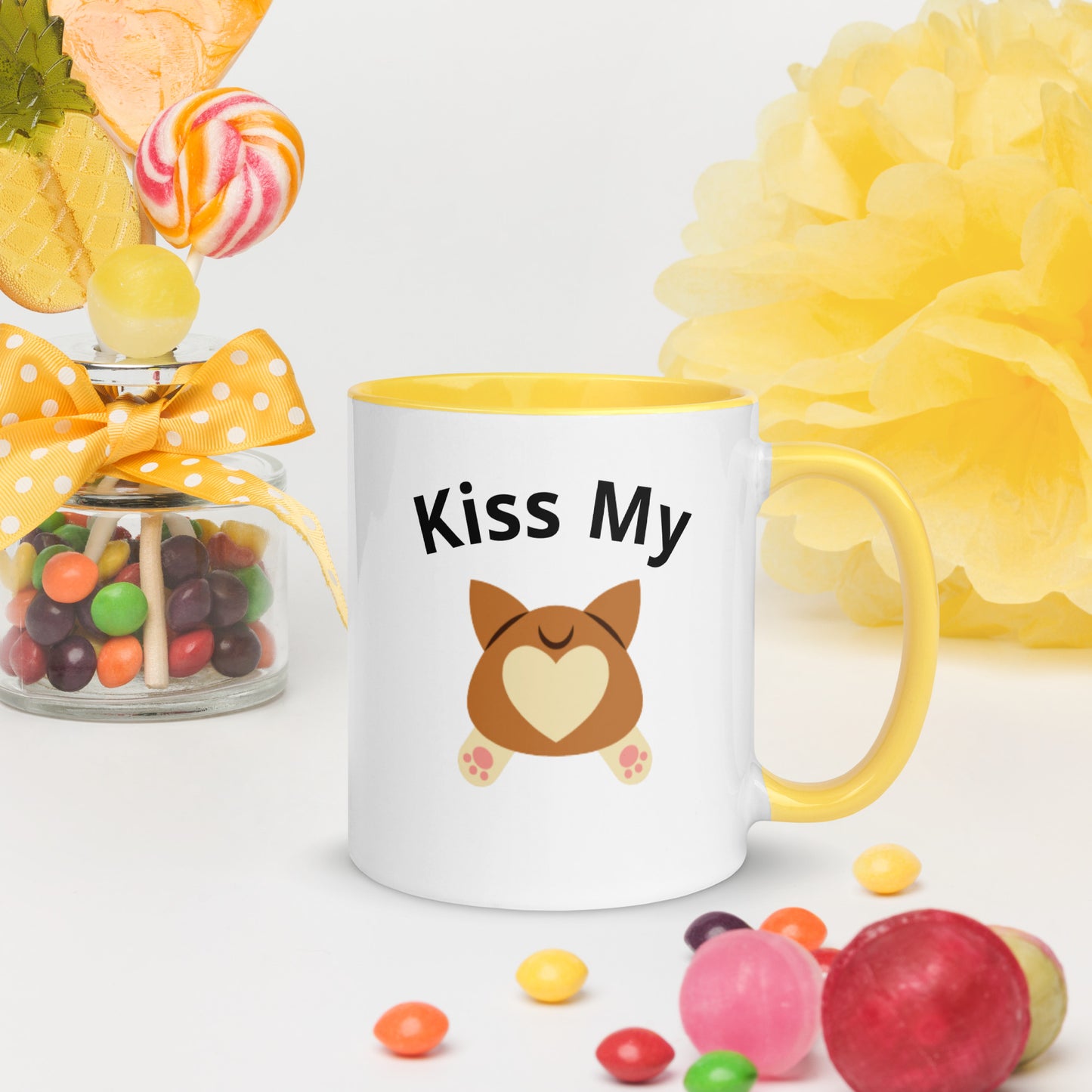 Kiss My Corgi Butt Mug with Color Inside