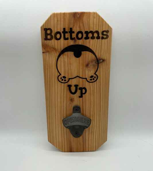 Bottoms Up Engraved Corgi Butt Bottle Opener