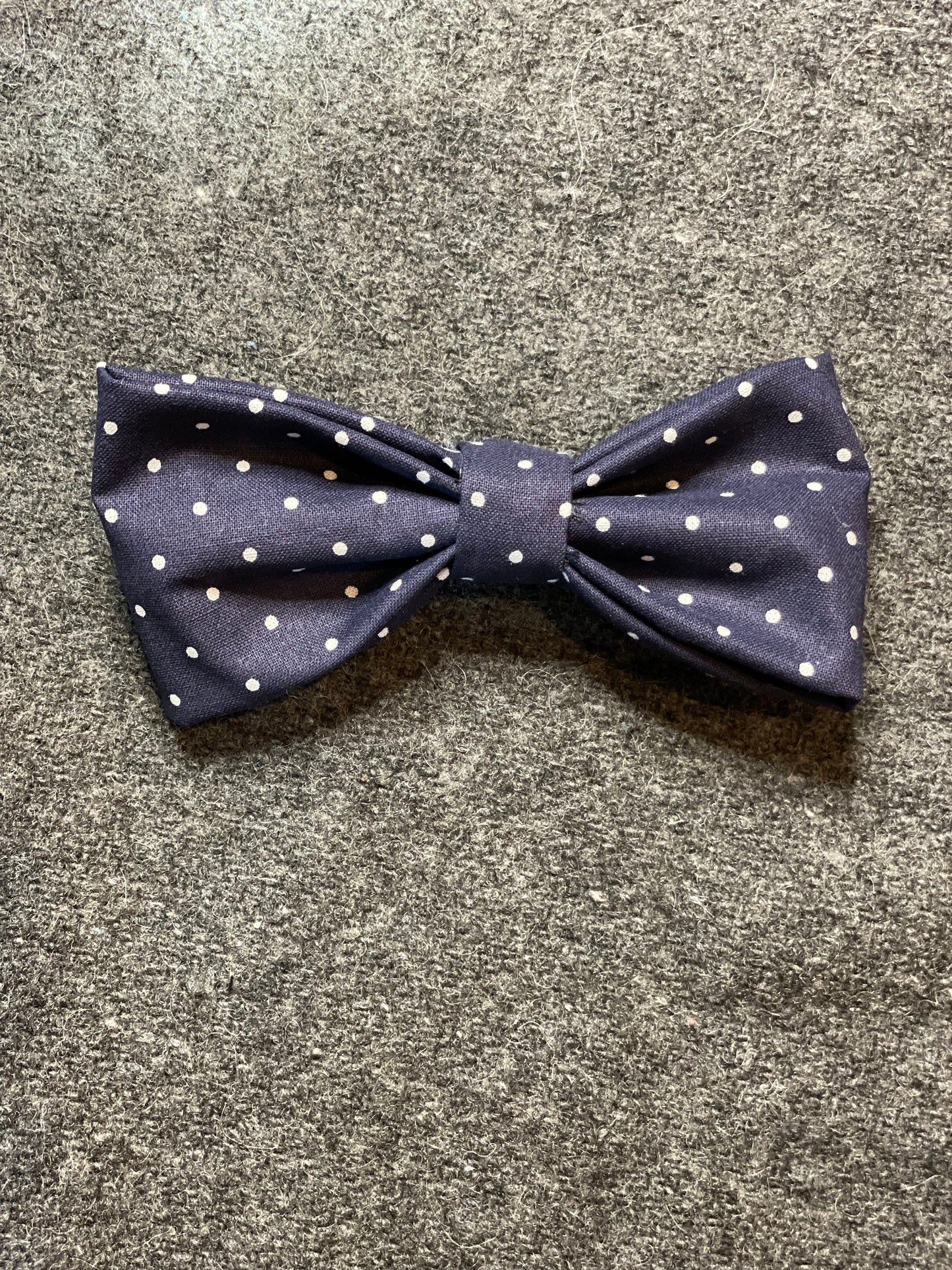 Navy and White Polka Dot Dog Bow Tie