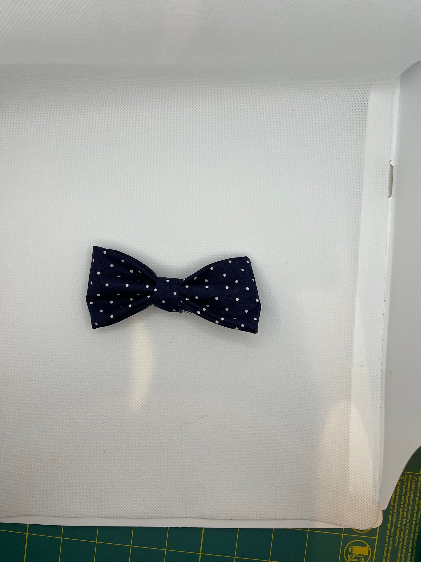 Navy and White Polka Dot Dog Bow Tie