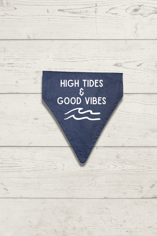 High Tides & Good Vibes Pet Bandana