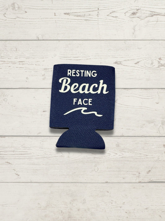 Resting Beach Face Can Cooler