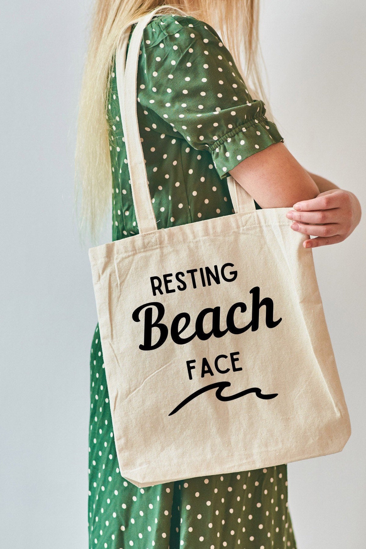 Resting Beach Face Tote Bag