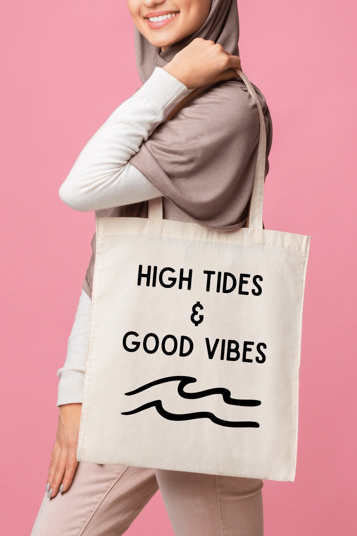 High Tides & Good Vibes Tote Bag