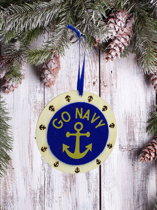 Go Navy Christmas Ornament